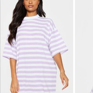 purple stripped t-shirt dress